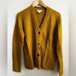 Women’s Athleta Merino Wool Soft Yellow Mustard Cardigan